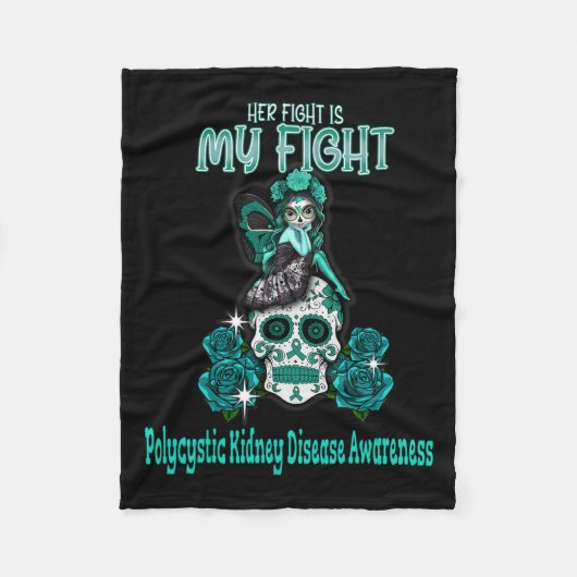 腎臓病認識度彼女の戦いは私の戦い フリースブランケット (正面)