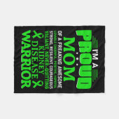 腎臓病認識度生存者グリーンリボンママ フリースブランケット (正面(横))