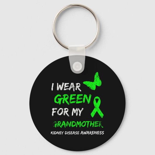腎臓病I衣服の緑の祖母の肋骨 キーホルダー (正面)