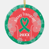 腎臓移植カスタムホリデースノーフレークオーナメント セラミックオーナメント (正面)