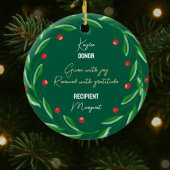 腎臓移植ドナー受賞者のクリスマス セラミックオーナメント
