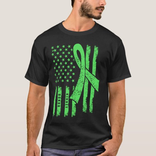 腎臓移植ドナーUSAフラグ手術の回復 Tシャツ (正面)