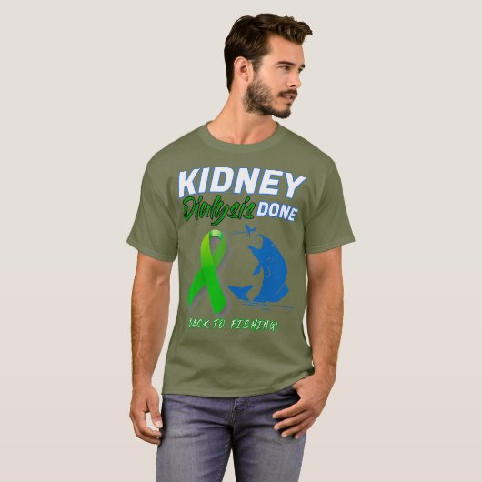 腎臓透析が終わって釣りに戻る患者 Tシャツ (正面フル)