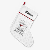 腐おもしろい腐なビコンフリーズ犬 – かわいい ラージクリスマスストッキング (正面 (吊り時))