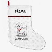 腐おもしろい腐なビコンフリーズ犬 – かわいい ラージクリスマスストッキング (正面)