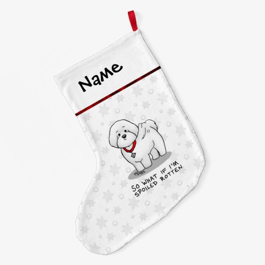 腐おもしろい腐なビコンフリーズ犬 – かわいい ラージクリスマスストッキング (裏面 (吊り時))