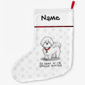 腐おもしろい腐なビコンフリーズ犬 – かわいい ラージクリスマスストッキング (裏面)