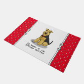 腐ったウェルシュテリア犬の腐った – かわいい ドアマット (アングル)