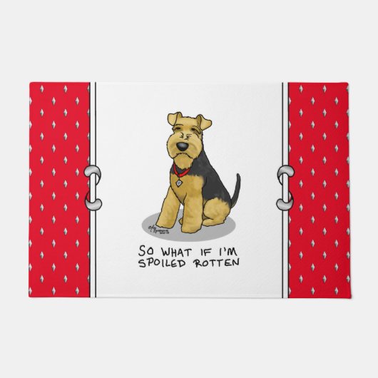 腐ったウェルシュテリア犬の腐った – かわいい ドアマット (正面)