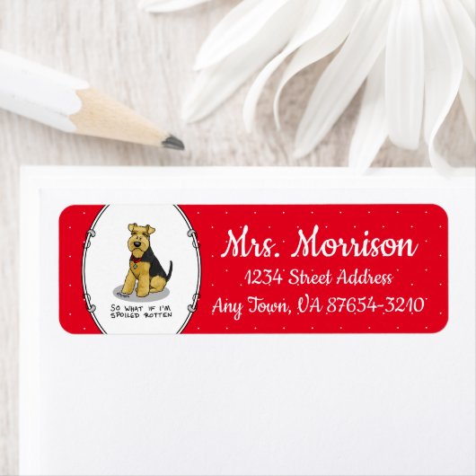 腐ったウェルシュテリア犬の腐った – かわいい ラベル (インサイチュ)