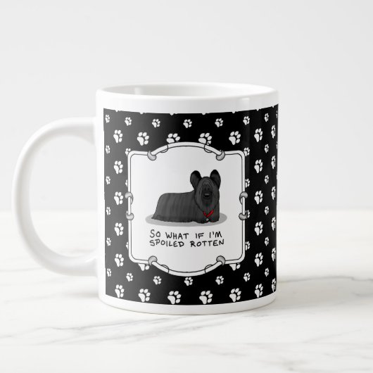 腐ったスカイテリア犬(黒)かわいいおもしろい ジャンボコーヒーマグカップ (左)