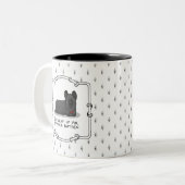 腐ったスカイテリア犬(黒)かわいいおもしろい ツートーンマグカップ (正面左)