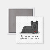 腐ったスカイテリア犬(黒)かわいいおもしろい マグネット (正面/裏面)