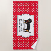 腐ったダックスシャンドドッグ（Sブラック&タン）かわいい ビーチタオル (正面)