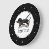 腐ったダックスシュント(Sブラック&タン)かわいい犬 ラージ壁時計 (傾斜)