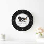 腐ったダックスシュント(Sブラック&タン)かわいい犬 ラージ壁時計 (ホーム)