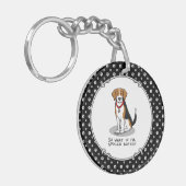 腐ったビーグル(トリカラー3)犬おもしろい キーホルダー (正面左)