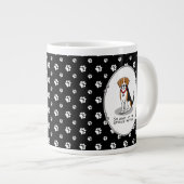 腐ったビーグル(トリカラー3)犬おもしろい ジャンボコーヒーマグカップ (正面右)