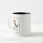 腐ったビーグル（トリカラー3）犬おもしろい ツートーンマグカップ (正面左)