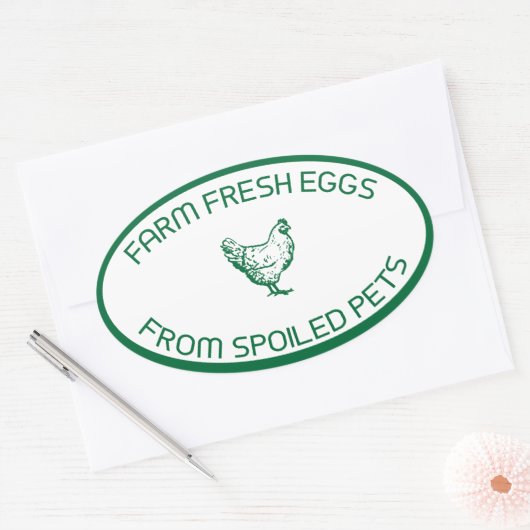 腐ったペットの箱から生の卵を育てる 楕円形シール (封筒)