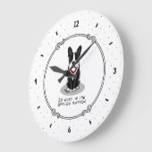 腐ったボストンテリア（黒）かわいい犬 ラージ壁時計 (傾斜)