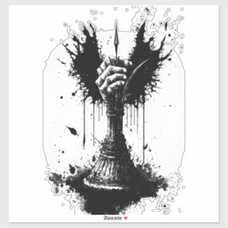 腐った手に伝説的な剣のビニールのステッカーを持つ シール