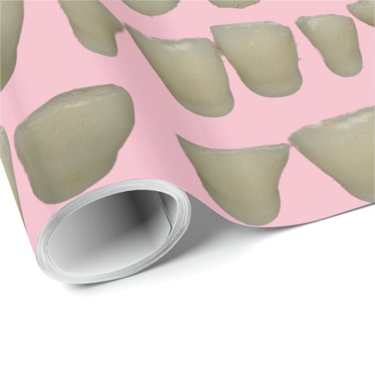 腐った歯の歯科歯科歯列矯正ピンク ラッピングペーパー (ロールコーナー)