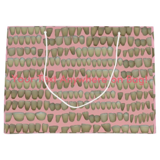 腐った歯の歯科歯科歯列矯正ピンク ラージペーパーバッグ (正面)