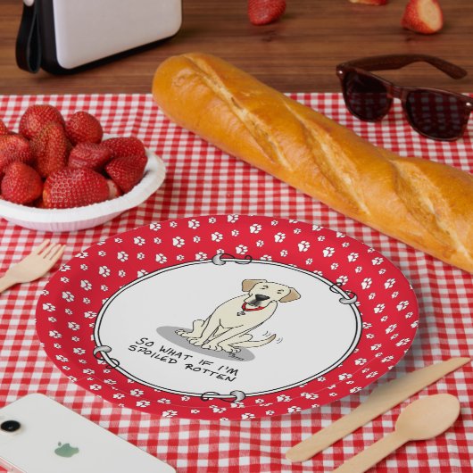 腐った腐ったイエロー・ラブラドール・レトリーバーラブラドールリトリエおもしろいバー ペーパープレート (ピクニック)