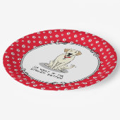 腐った腐ったイエロー・ラブラドール・レトリーバーラブラドールリトリエおもしろいバー ペーパープレート (アングル)