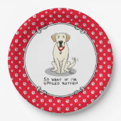 腐った腐ったイエロー・ラブラドール・レトリーバーラブラドールリトリエおもしろいバー ペーパープレート (正面)