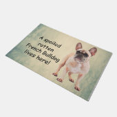 腐った腐ったフランスのブルドッグがここに住む ドアマット (アングル)