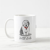 腐った腐った古いイギリスの牧羊犬(灰色1おもしろい) コーヒーマグカップ (左)