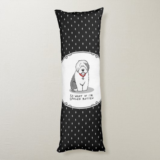 腐った腐った古いイギリスの牧羊犬(灰色1おもしろい) ボディピロー (裏面 (縦))