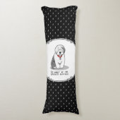 腐った腐った古いイギリスの牧羊犬(灰色1おもしろい) ボディピロー (正面縦)