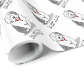 腐った腐った古いイギリスの牧羊犬(灰色1おもしろい) ラッピングペーパー (ロールコーナー)