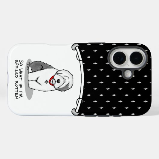 腐った腐った古いイギリスの牧羊犬(灰色1おもしろい) Case-Mate iPhoneケース (裏面 (横))