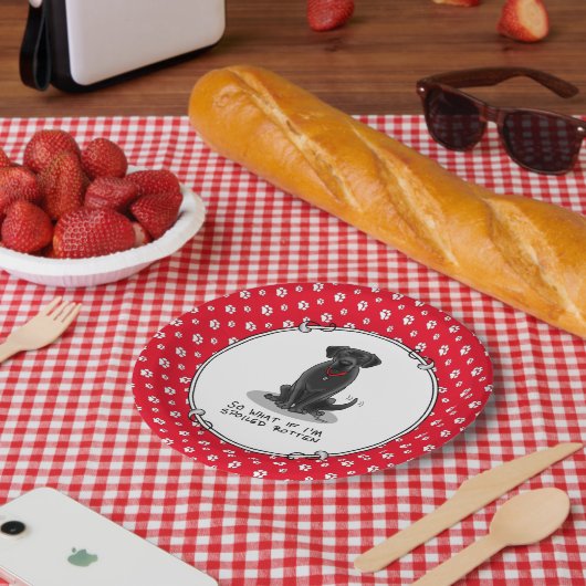 腐った黒いラボラブラドールレトリエバードッグ ペーパープレート (ピクニック)