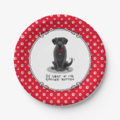 腐った黒いラボラブラドールレトリエバードッグ ペーパープレート (正面)