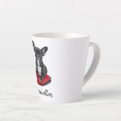 腐パーソナライズされた腐した犬の写真 カフェラテマグ (右アングル)