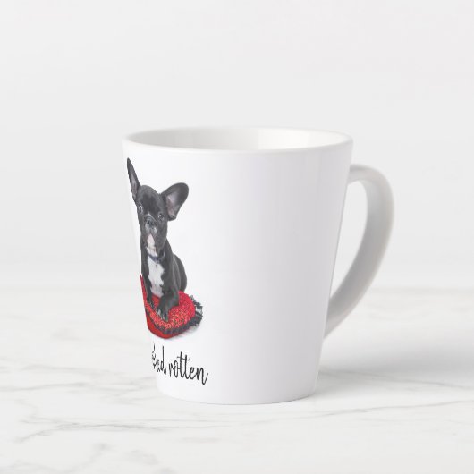 腐パーソナライズされた腐した犬の写真 カフェラテマグ (右アングル)