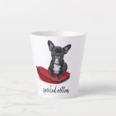 腐パーソナライズされた腐した犬の写真 カフェラテマグ (正面)