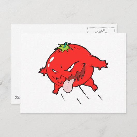 腐怒ったトマトのキャラクター ポストカード (正面/裏面)