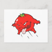 腐怒ったトマトのキャラクター ポストカード (正面)