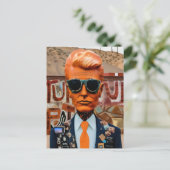 腐敗した社会とオレンジ色の結び付きの男性 ポストカード (スタンド正面)