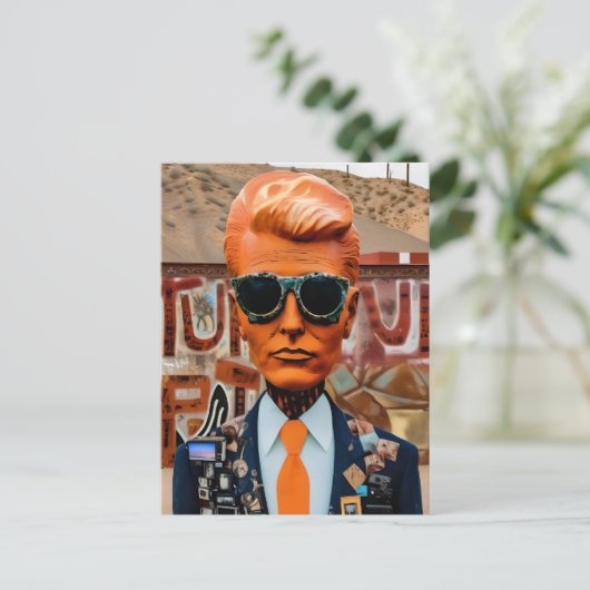 腐敗した社会とオレンジ色の結び付きの男性 ポストカード (スタンド正面)