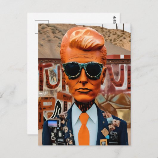 腐敗した社会とオレンジ色の結び付きの男性 ポストカード (正面/裏面)