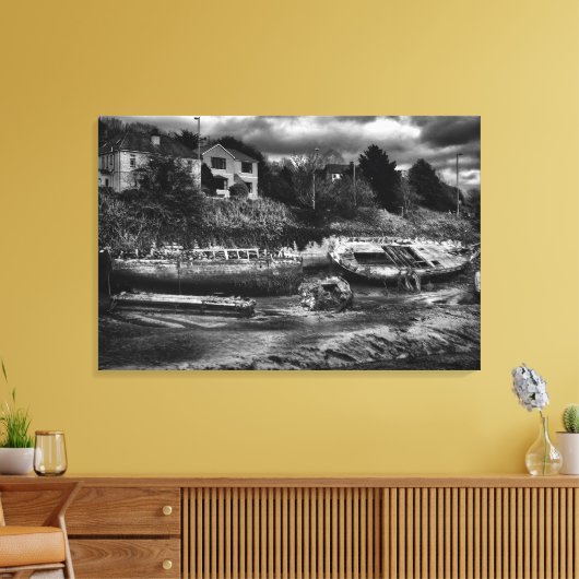 腐敗ボートの死体、腐敗と腐敗 キャンバスプリント (インサイチュ (リビング))