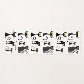 腐植性おもしろい猫パターン猫好きデザイン ヨガマット (正面(横))