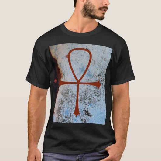 腐食および赤い先生が付いている青く白いcolorfield… tシャツ (正面)